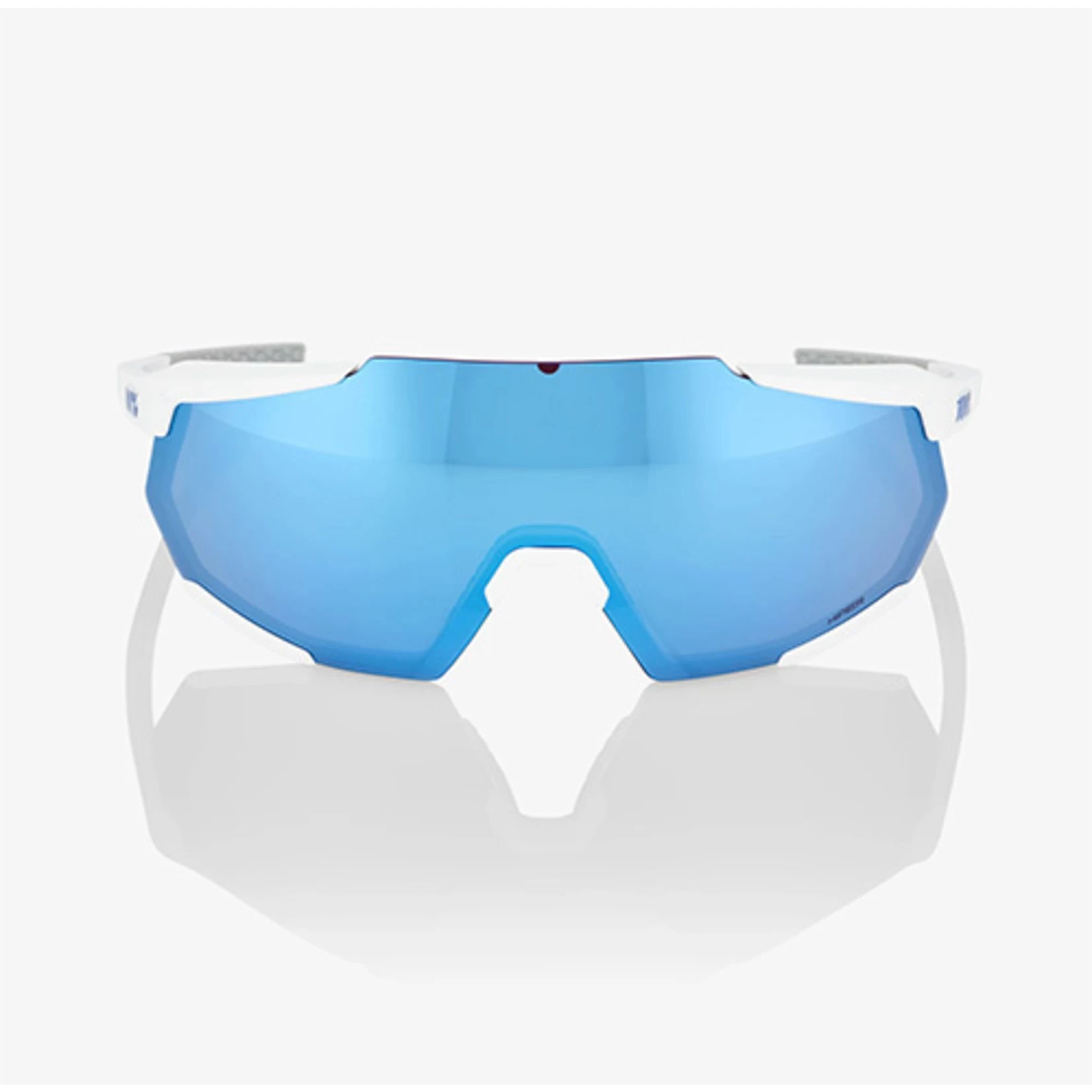 100% RACETRAP 3.0 MATTE WHITE HiPER BLUE MULTILAYER MIRROR LENS - Image 2