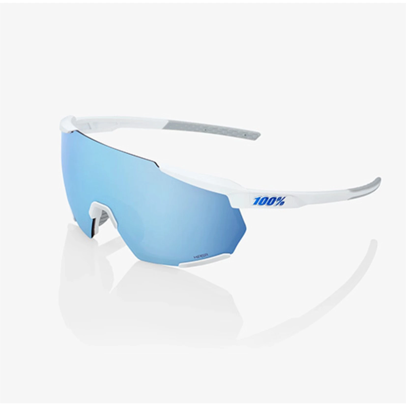 100% RACETRAP 3.0 MATTE WHITE HiPER BLUE MULTILAYER MIRROR LENS - Image 3
