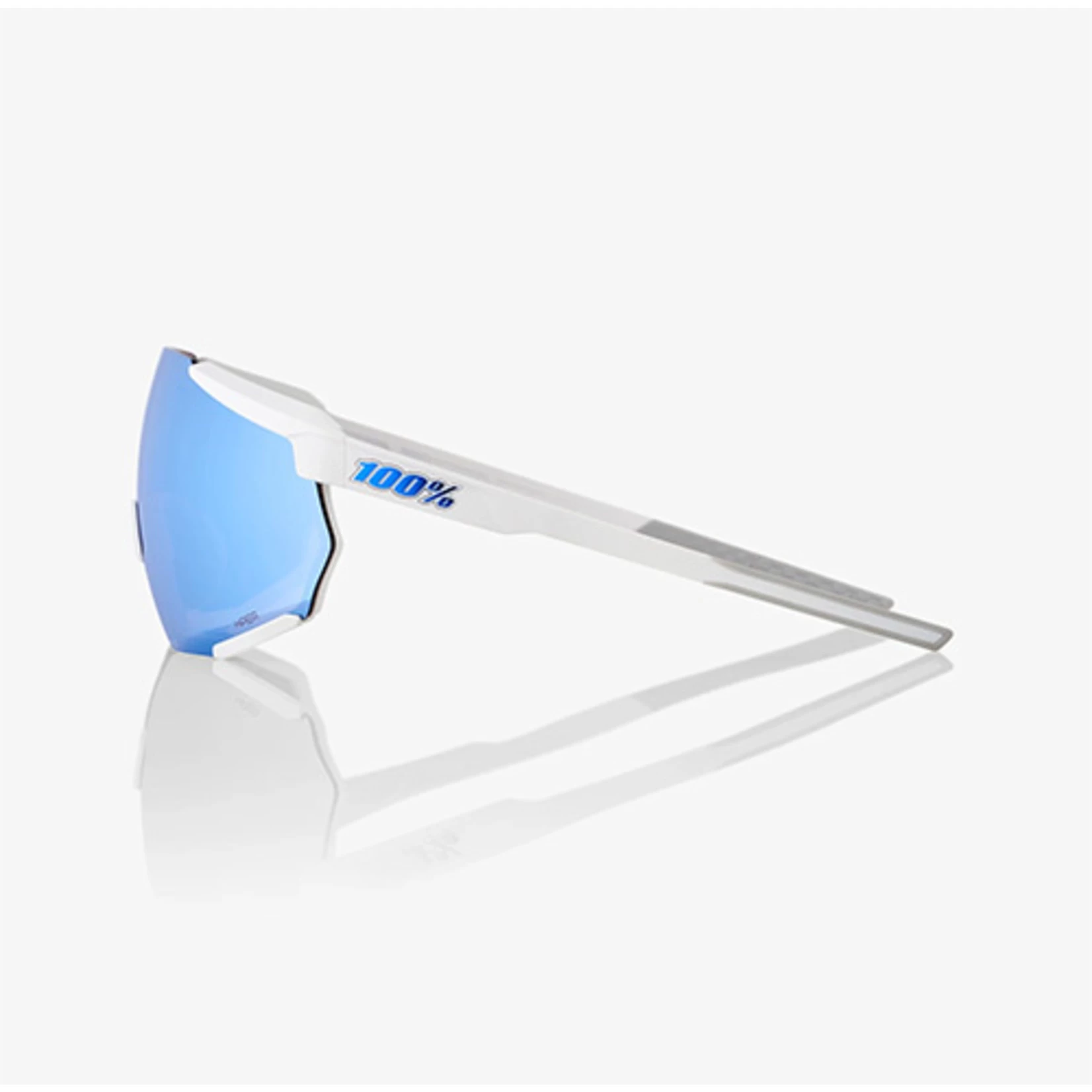 100% RACETRAP 3.0 MATTE WHITE HiPER BLUE MULTILAYER MIRROR LENS - Image 4